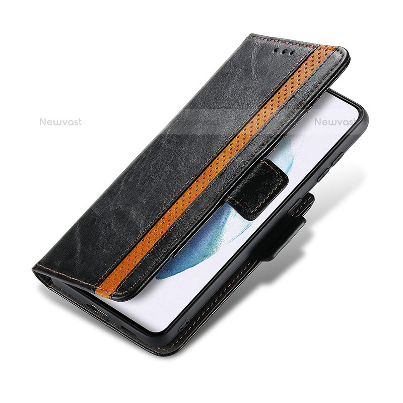 Leather Case Stands Flip Cover Holder S02D for Samsung Galaxy S21 5G