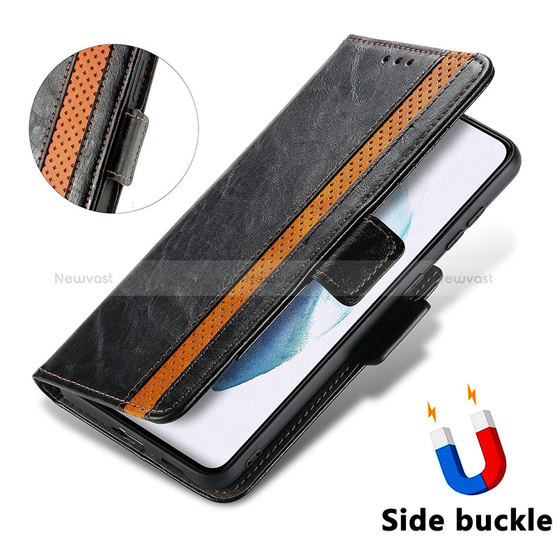 Leather Case Stands Flip Cover Holder S02D for Samsung Galaxy S22 Plus 5G