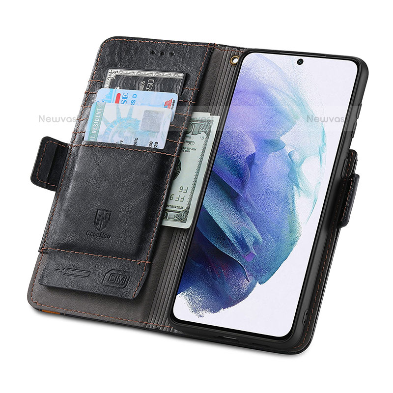 Leather Case Stands Flip Cover Holder S02D for Samsung Galaxy S23 Plus 5G