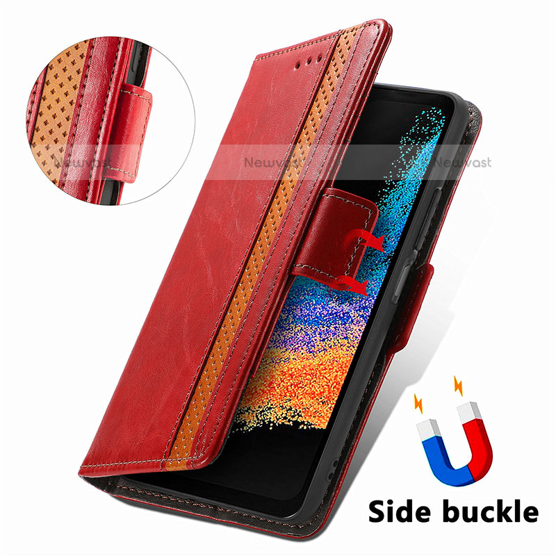 Leather Case Stands Flip Cover Holder S02D for Samsung Galaxy XCover 6 Pro 5G