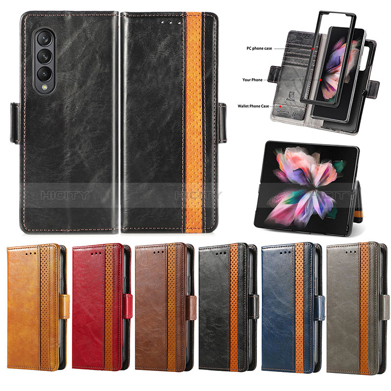 Leather Case Stands Flip Cover Holder S02D for Samsung Galaxy Z Fold4 5G