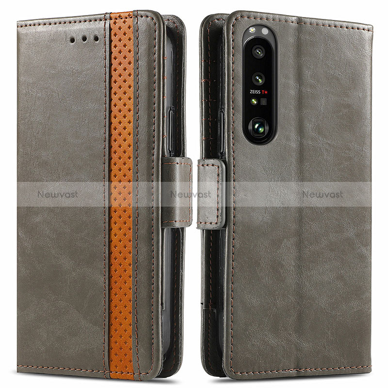 Leather Case Stands Flip Cover Holder S02D for Sony Xperia 1 III