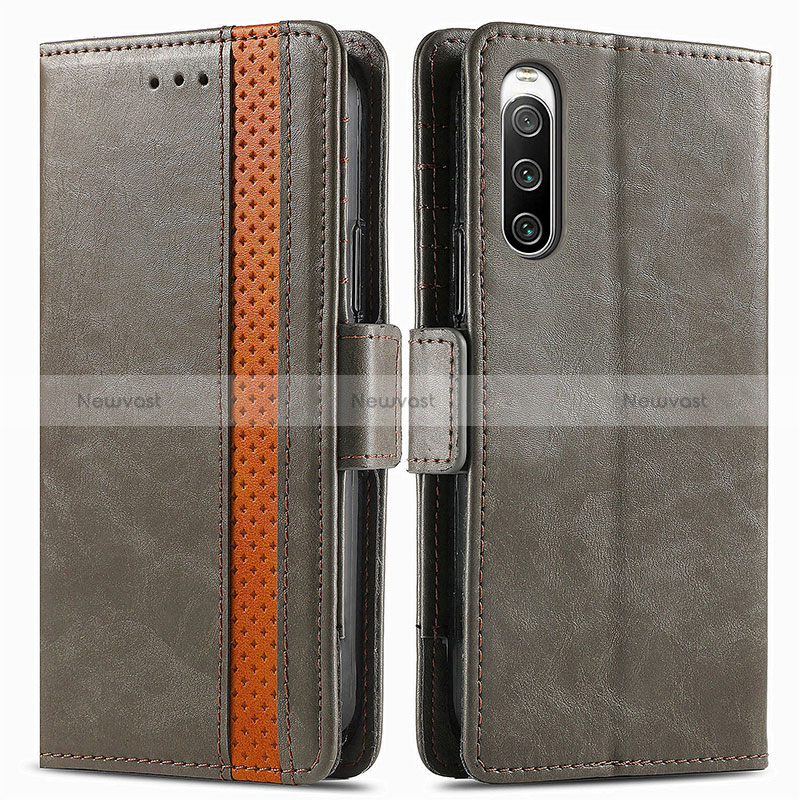 Leather Case Stands Flip Cover Holder S02D for Sony Xperia 10 IV