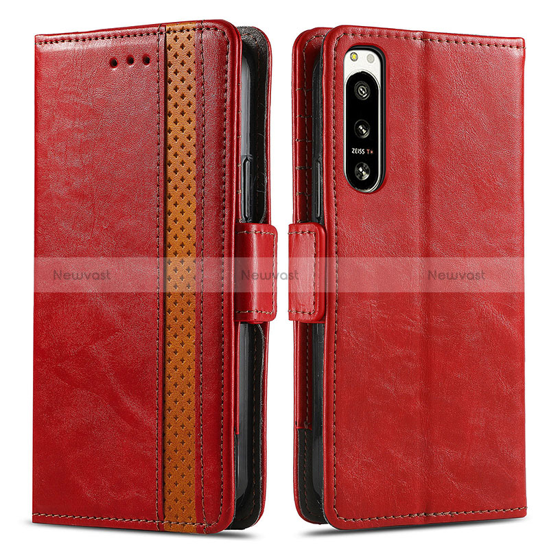 Leather Case Stands Flip Cover Holder S02D for Sony Xperia 5 IV