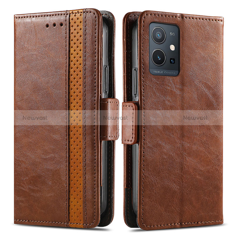 Leather Case Stands Flip Cover Holder S02D for Vivo iQOO Z6 5G