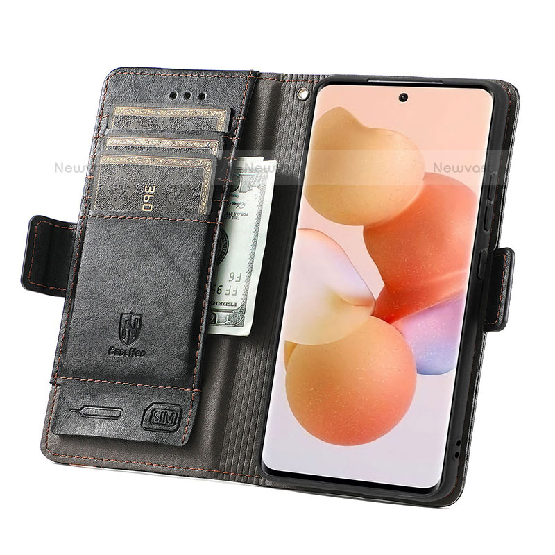 Leather Case Stands Flip Cover Holder S02D for Xiaomi Mi 12 Lite 5G