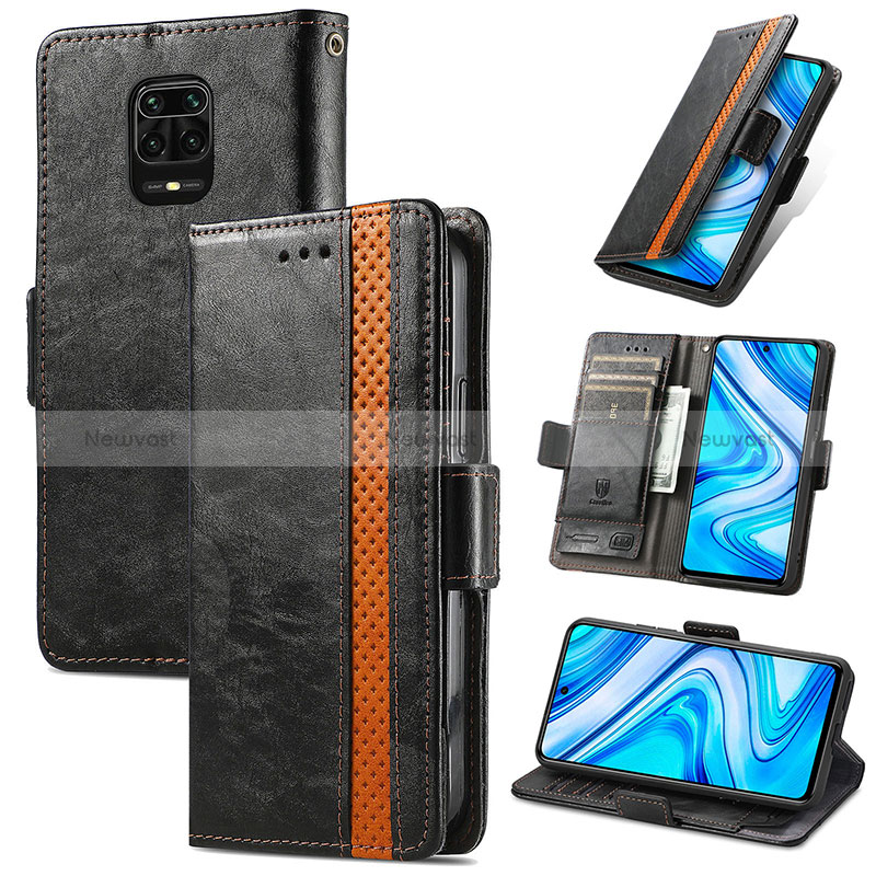 Leather Case Stands Flip Cover Holder S02D for Xiaomi Redmi Note 9 Pro