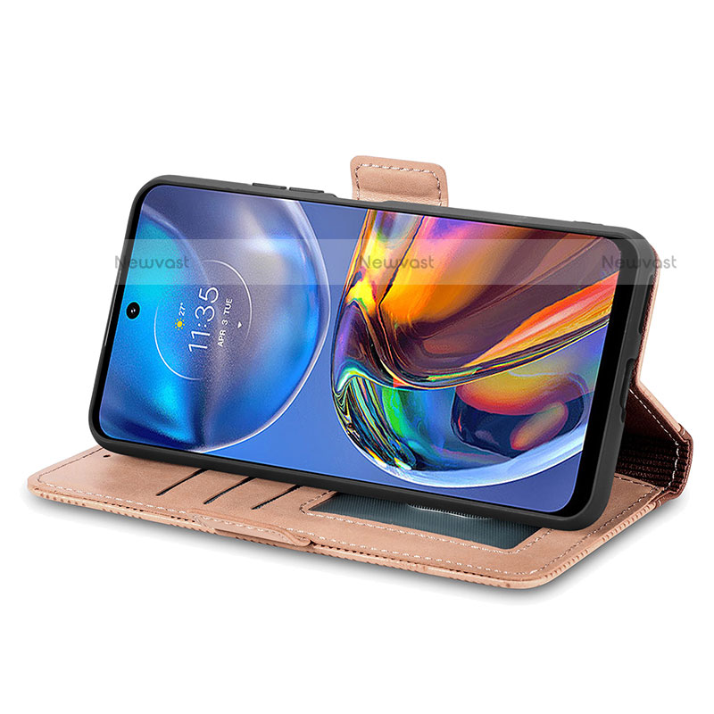 Leather Case Stands Flip Cover Holder S03D for Motorola Moto E32s