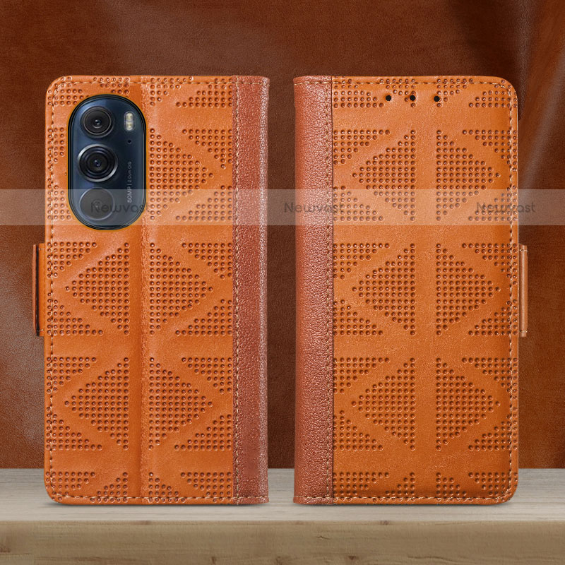 Leather Case Stands Flip Cover Holder S03D for Motorola Moto Edge 30 Pro 5G