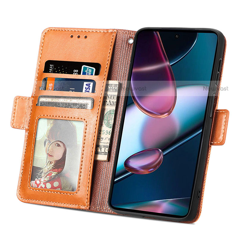 Leather Case Stands Flip Cover Holder S03D for Motorola Moto Edge Plus (2022) 5G