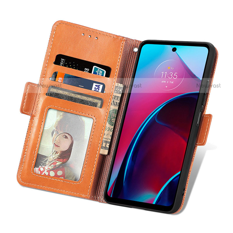Leather Case Stands Flip Cover Holder S03D for Motorola Moto G Stylus (2022) 4G