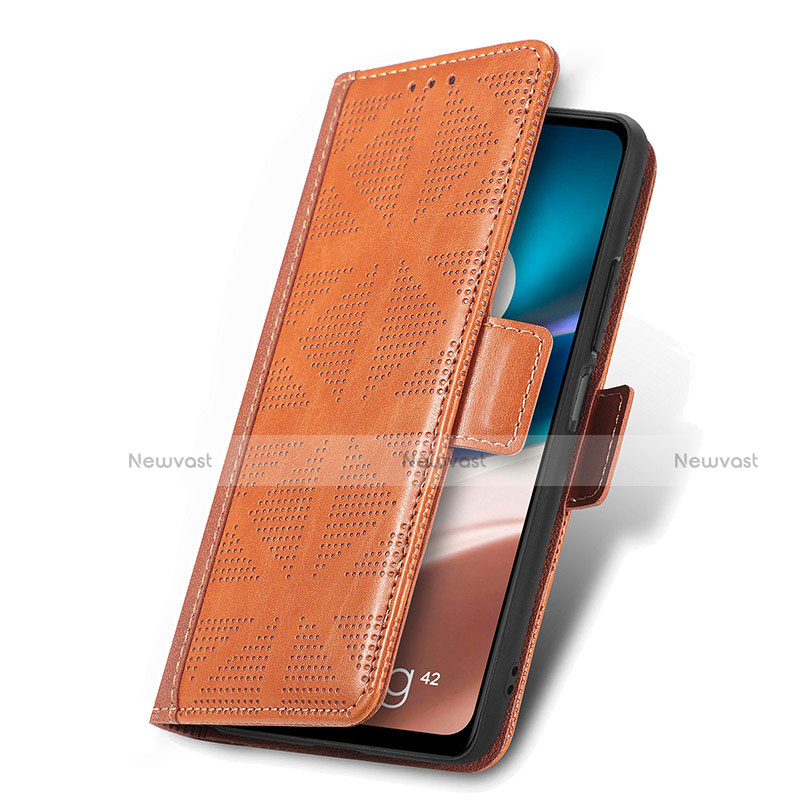 Leather Case Stands Flip Cover Holder S03D for Motorola Moto G42