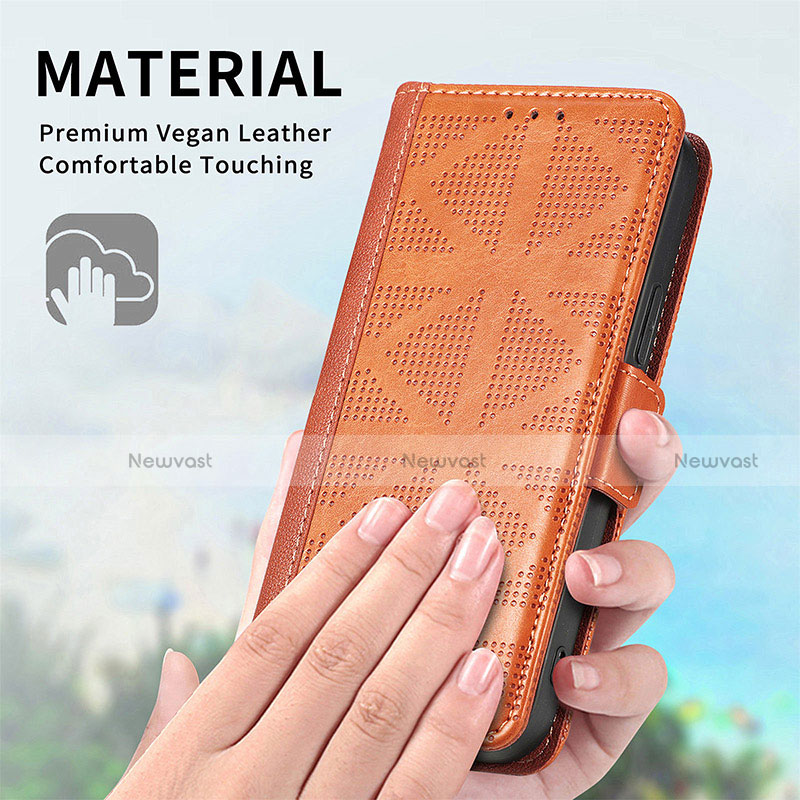 Leather Case Stands Flip Cover Holder S03D for Motorola Moto G42