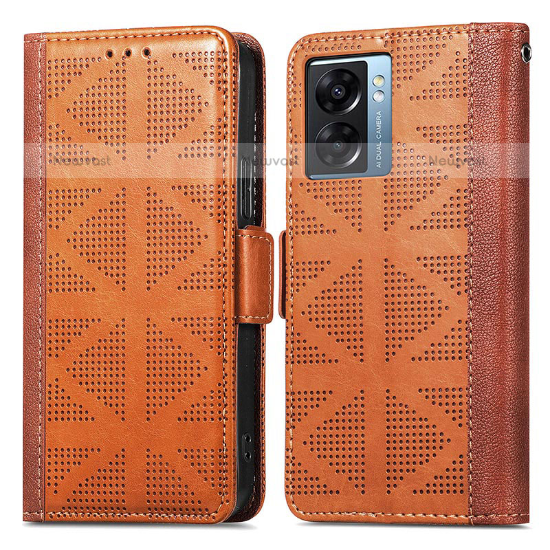 Leather Case Stands Flip Cover Holder S03D for OnePlus Nord N300 5G