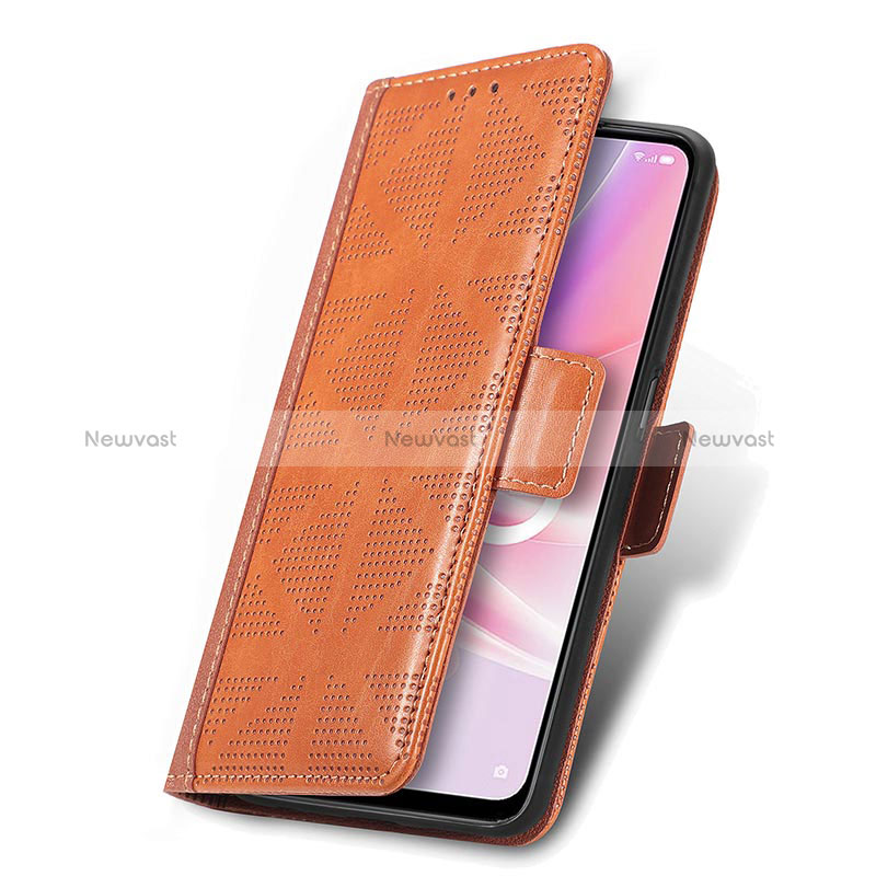 Leather Case Stands Flip Cover Holder S03D for Oppo A56S 5G