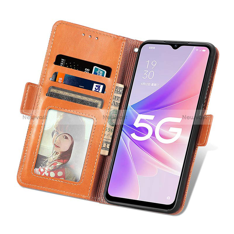 Leather Case Stands Flip Cover Holder S03D for Oppo A57 5G