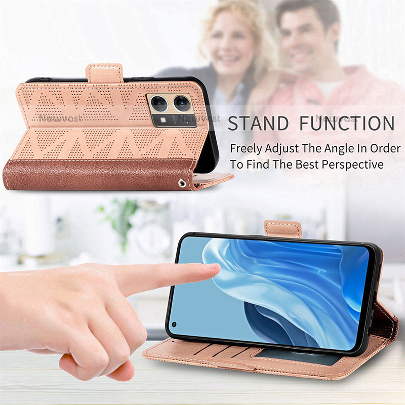 Leather Case Stands Flip Cover Holder S03D for Oppo F21s Pro 4G