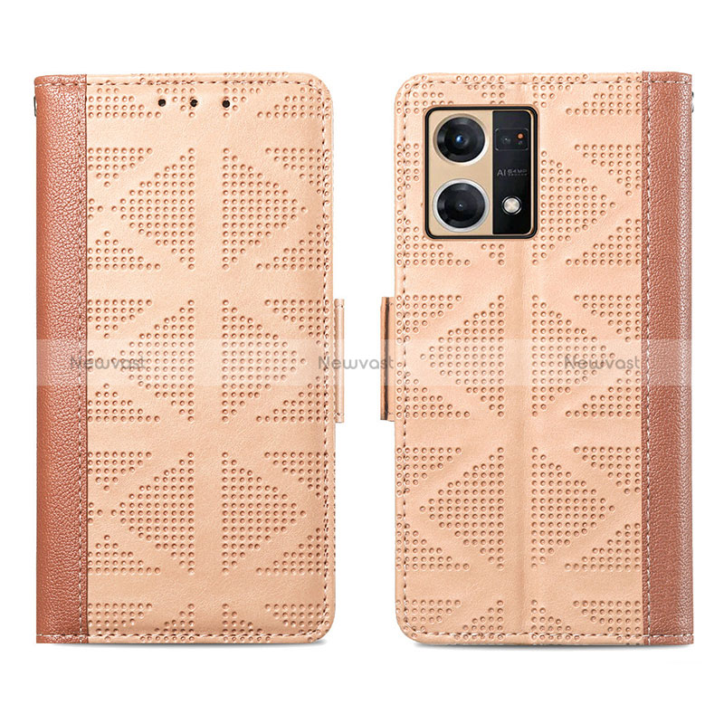 Leather Case Stands Flip Cover Holder S03D for Oppo Reno7 4G