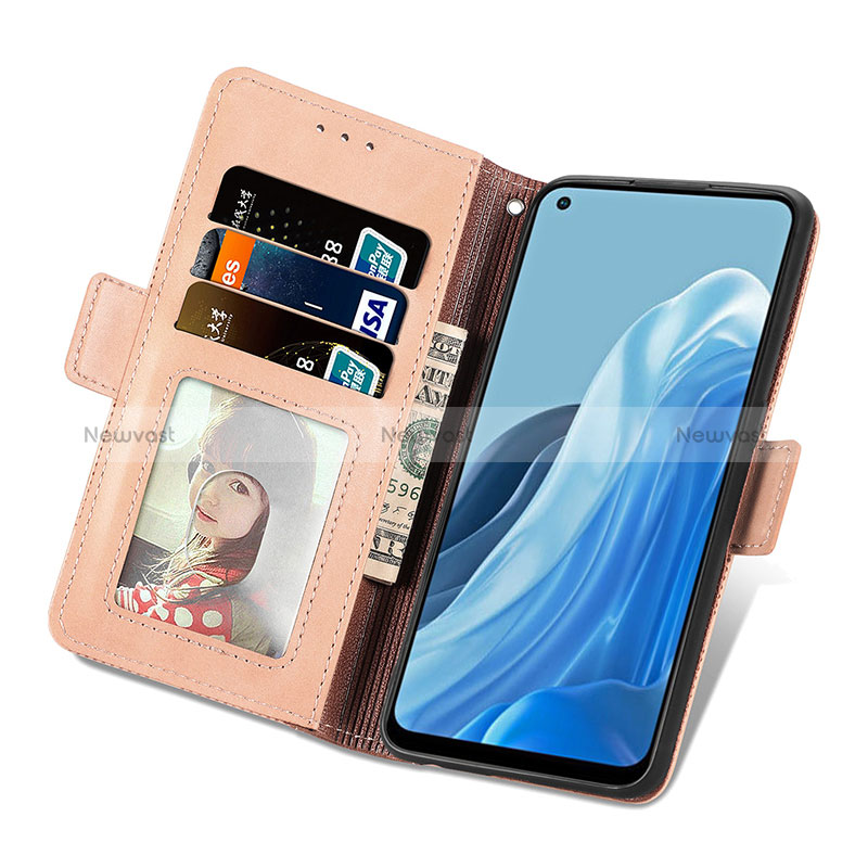 Leather Case Stands Flip Cover Holder S03D for Oppo Reno7 4G