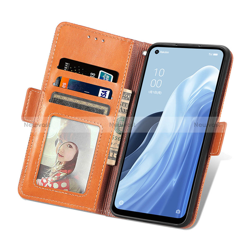 Leather Case Stands Flip Cover Holder S03D for Oppo Reno7 A