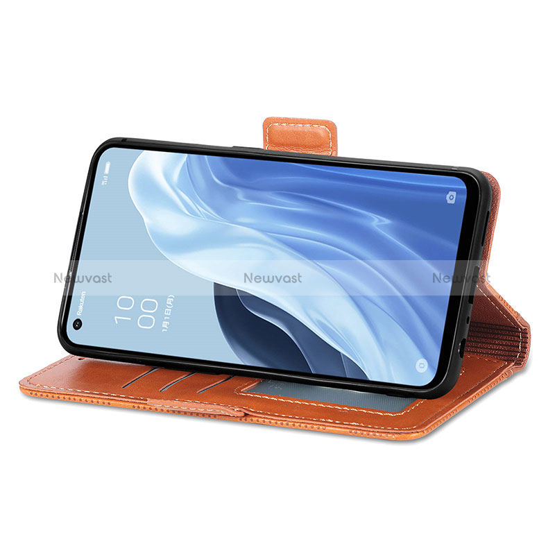 Leather Case Stands Flip Cover Holder S03D for Oppo Reno7 A