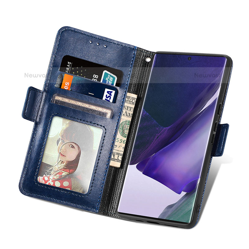 Leather Case Stands Flip Cover Holder S03D for Samsung Galaxy S22 Ultra 5G
