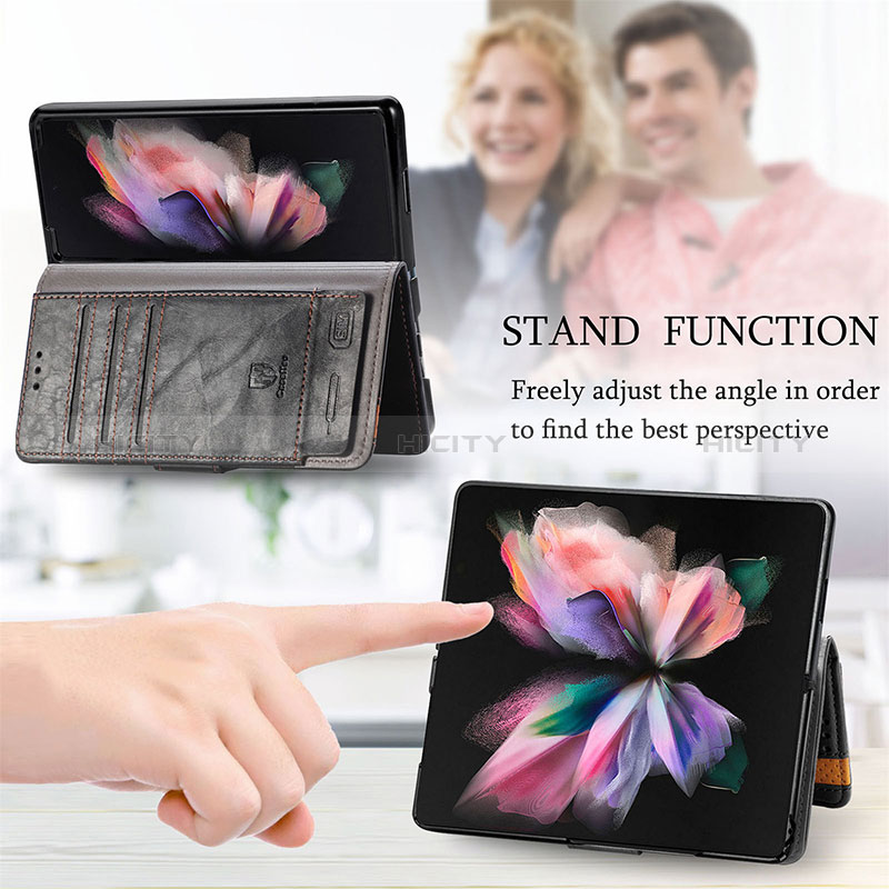 Leather Case Stands Flip Cover Holder S03D for Samsung Galaxy Z Fold4 5G