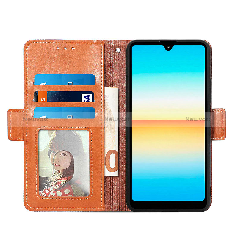 Leather Case Stands Flip Cover Holder S03D for Sony Xperia Ace III