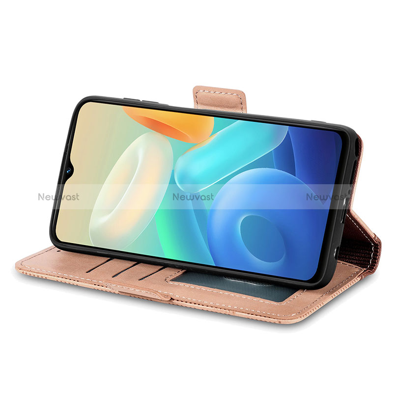 Leather Case Stands Flip Cover Holder S03D for Vivo T1 5G India