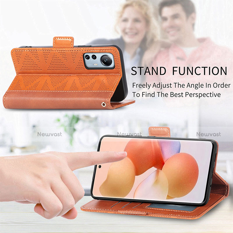 Leather Case Stands Flip Cover Holder S03D for Xiaomi Mi 12 5G