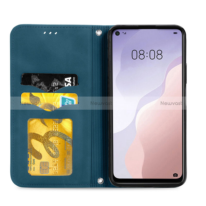 Leather Case Stands Flip Cover Holder S04D for Huawei Nova 7 SE 5G