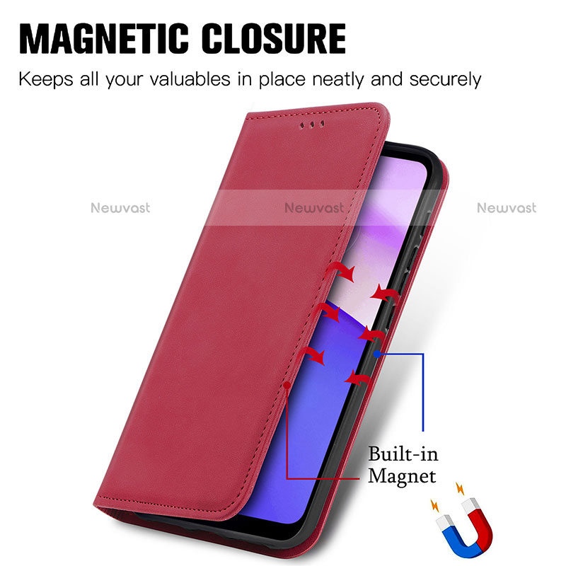 Leather Case Stands Flip Cover Holder S04D for Motorola Moto E30