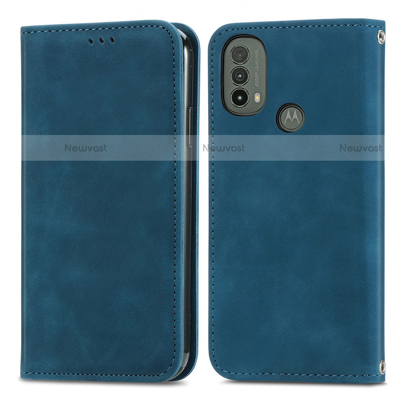 Leather Case Stands Flip Cover Holder S04D for Motorola Moto E30
