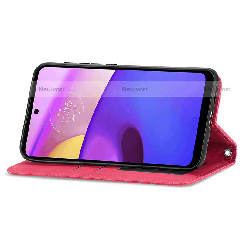 Leather Case Stands Flip Cover Holder S04D for Motorola Moto E40