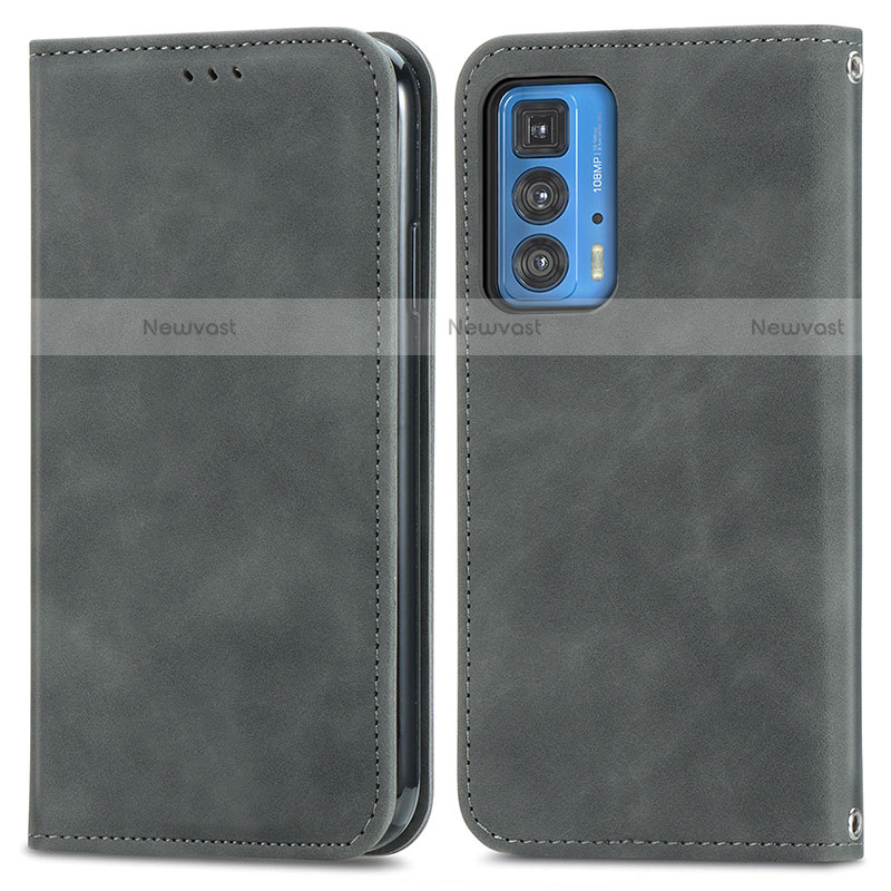 Leather Case Stands Flip Cover Holder S04D for Motorola Moto Edge 20 Pro 5G