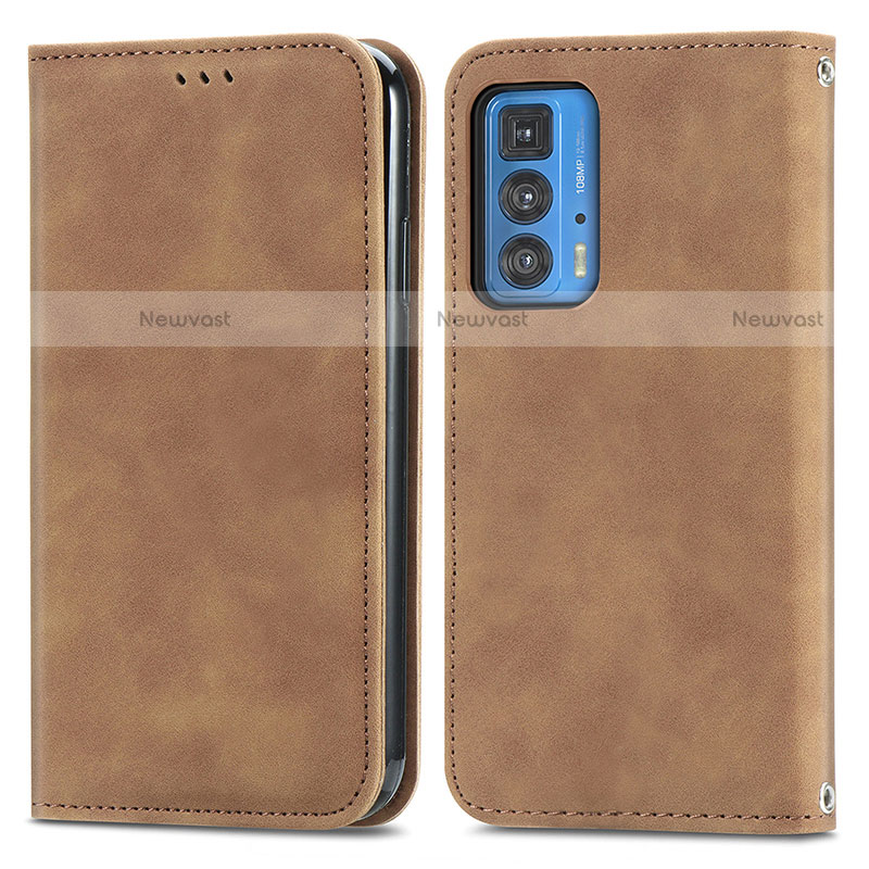 Leather Case Stands Flip Cover Holder S04D for Motorola Moto Edge 20 Pro 5G