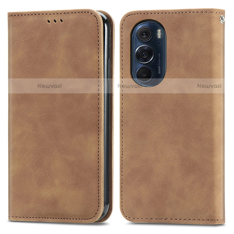 Leather Case Stands Flip Cover Holder S04D for Motorola Moto Edge X30 5G