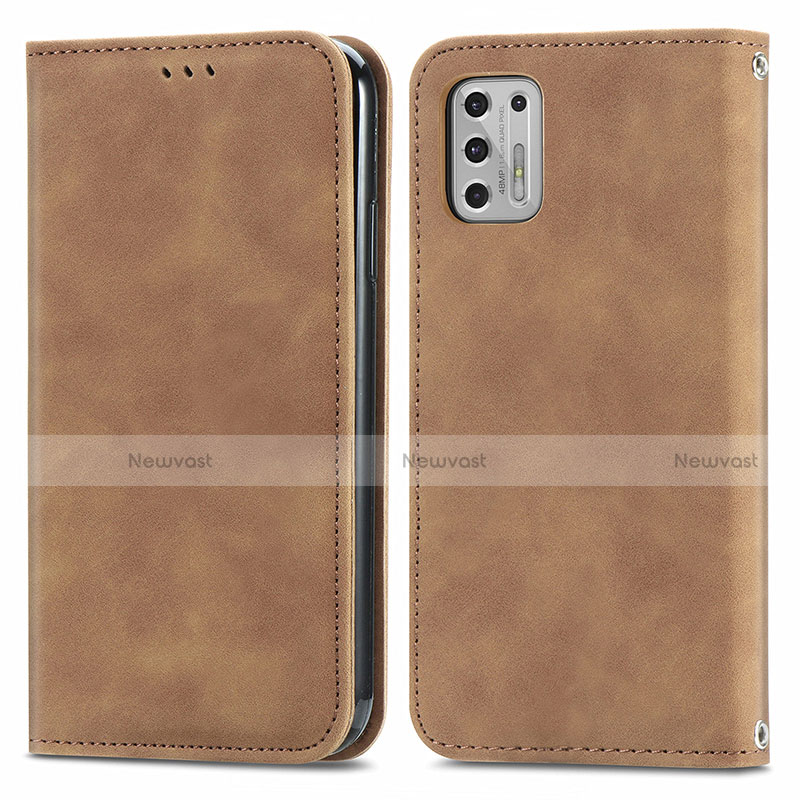 Leather Case Stands Flip Cover Holder S04D for Motorola Moto G Stylus (2021)
