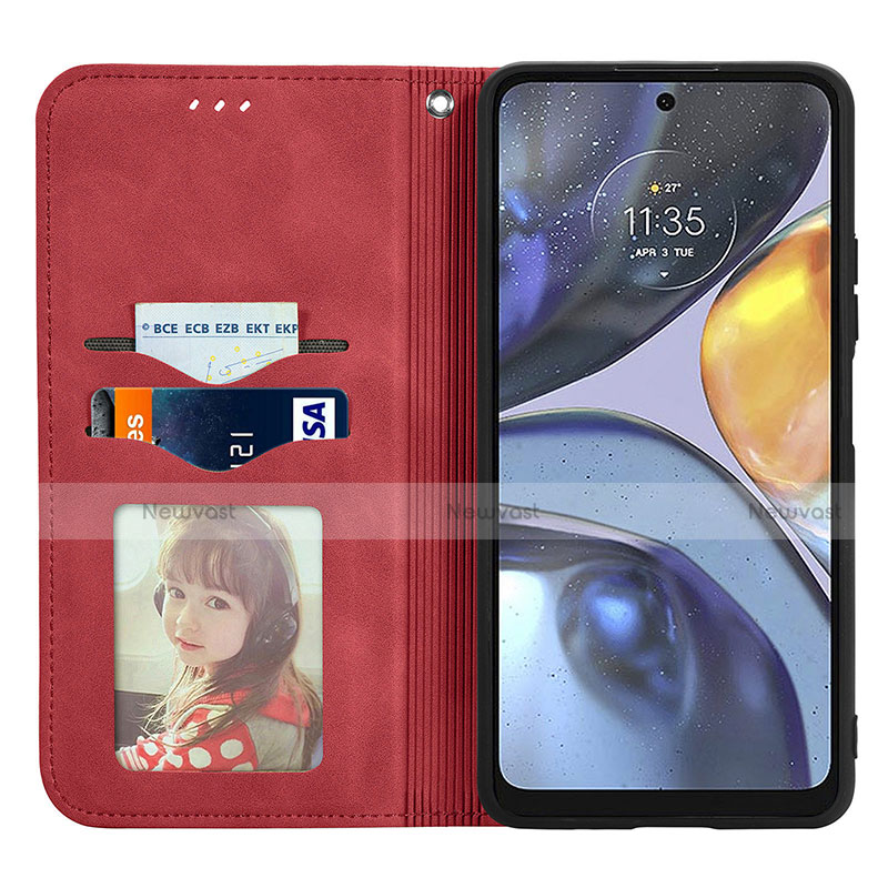 Leather Case Stands Flip Cover Holder S04D for Motorola Moto G22
