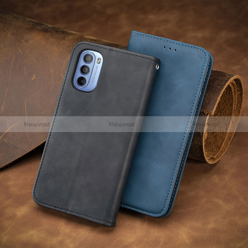 Leather Case Stands Flip Cover Holder S04D for Motorola Moto G31