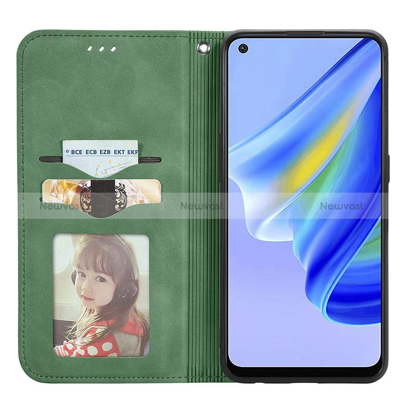 Leather Case Stands Flip Cover Holder S04D for Oppo A95 4G