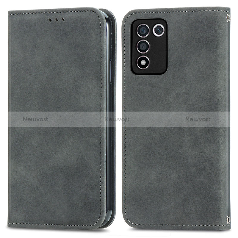 Leather Case Stands Flip Cover Holder S04D for Oppo K9S 5G
