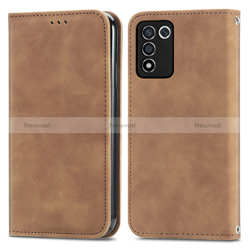 Leather Case Stands Flip Cover Holder S04D for Oppo K9S 5G