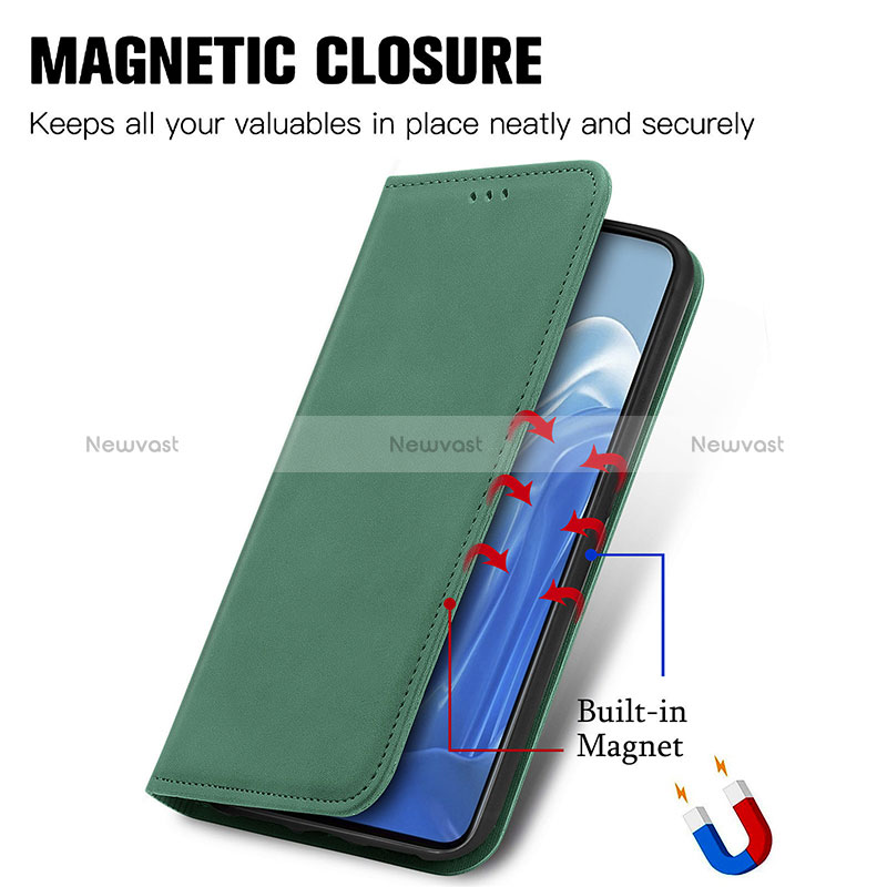 Leather Case Stands Flip Cover Holder S04D for Oppo Reno7 Pro 5G