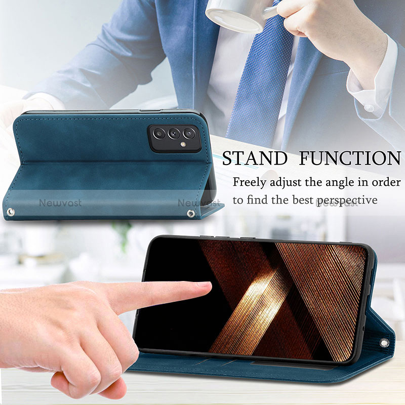 Leather Case Stands Flip Cover Holder S04D for Samsung Galaxy A15 4G