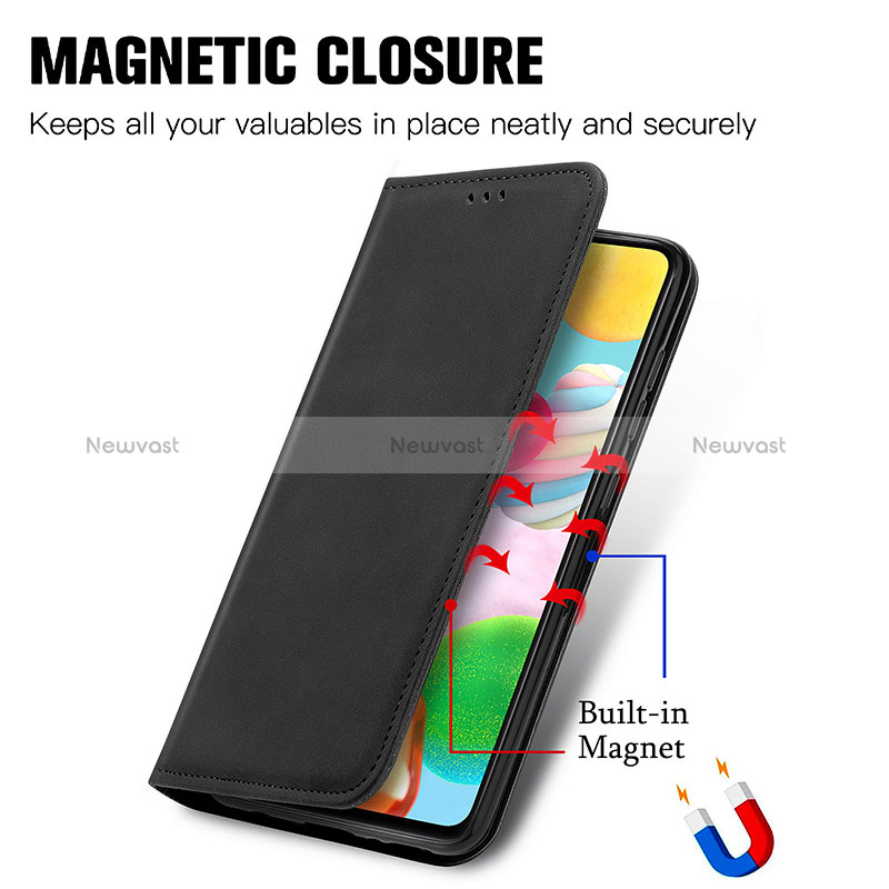 Leather Case Stands Flip Cover Holder S04D for Samsung Galaxy A41