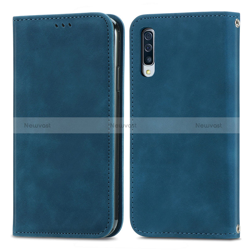 Leather Case Stands Flip Cover Holder S04D for Samsung Galaxy A50