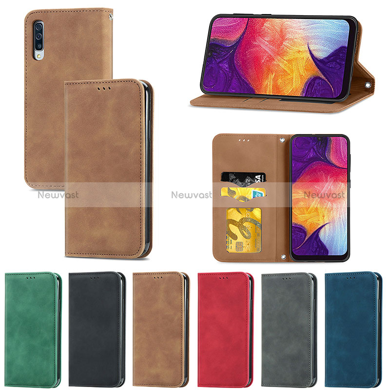 Leather Case Stands Flip Cover Holder S04D for Samsung Galaxy A50S