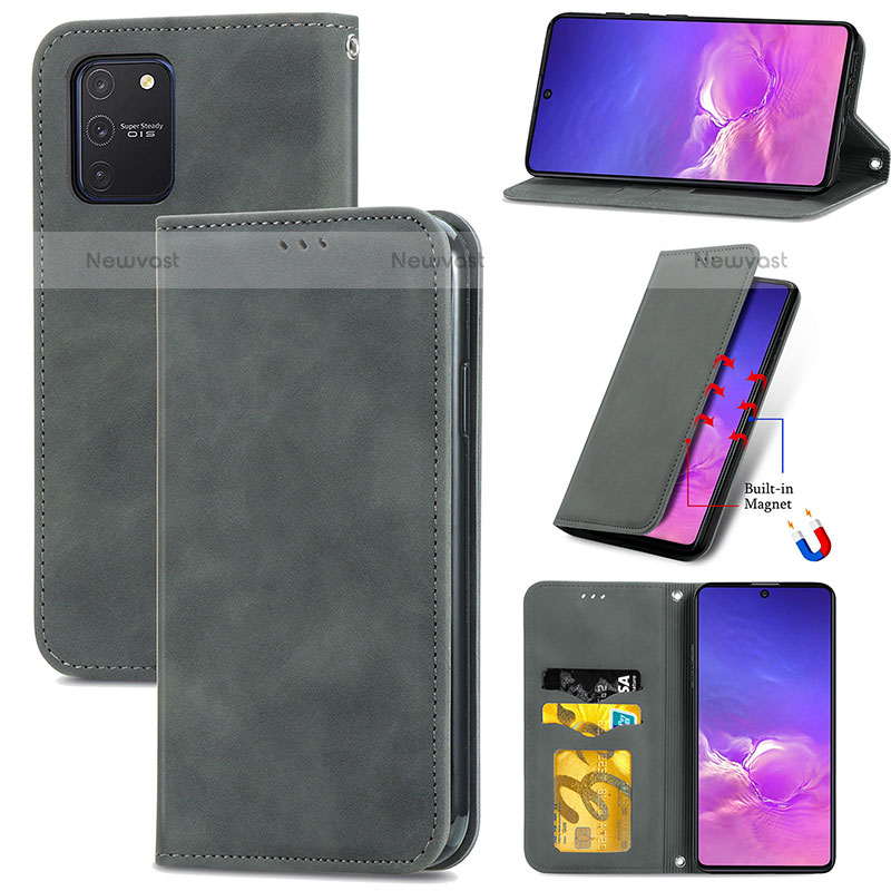 Leather Case Stands Flip Cover Holder S04D for Samsung Galaxy A91
