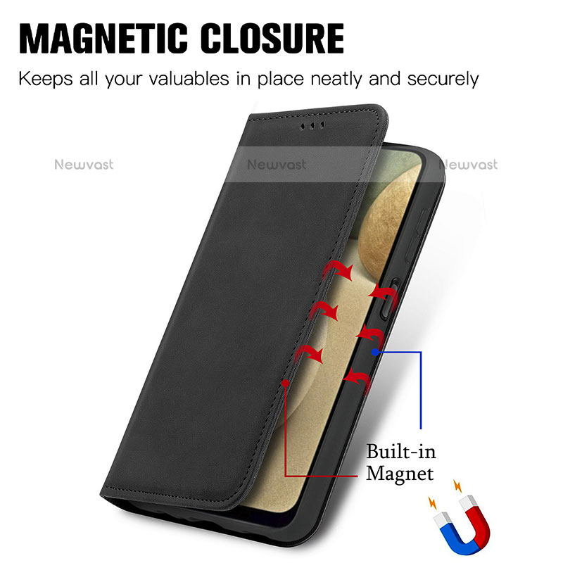Leather Case Stands Flip Cover Holder S04D for Samsung Galaxy F12